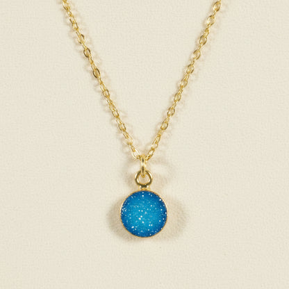 Round Druzy Pendant Necklace