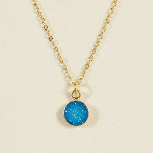 Round Druzy Pendant Necklace