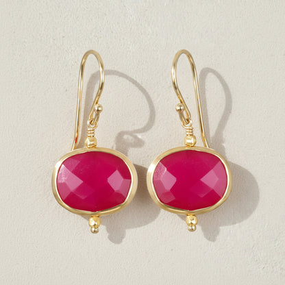 Faceted Bezeled Drop Earrings