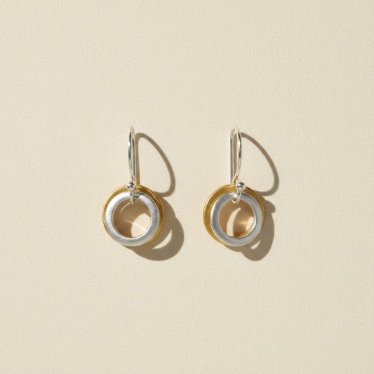 Two-Tone Little Circles Earrings