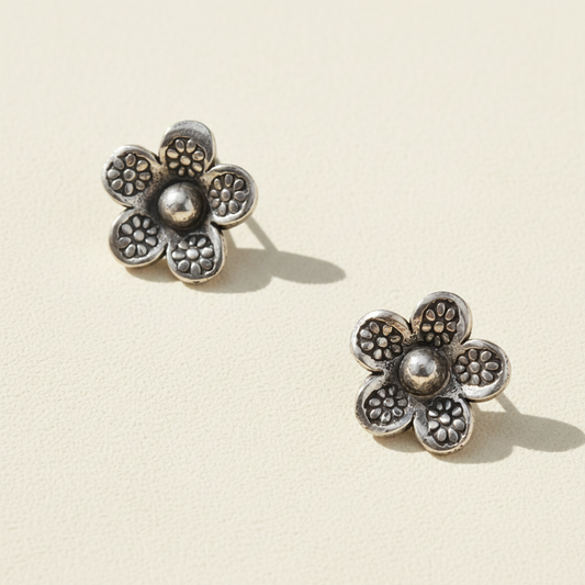 Sterling Silver Daisy Earrings