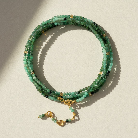 Emerald Gemstone Wrap Bracelet/Necklace