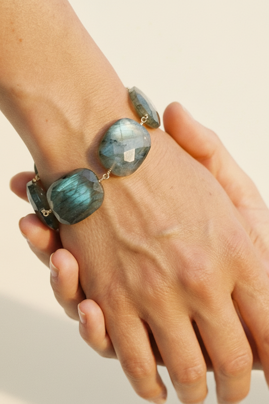 Semi-Precious Large Stone Bracelet