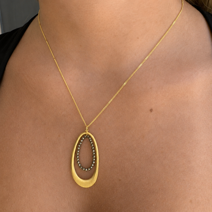 Oval Pyrite Beads Necklace