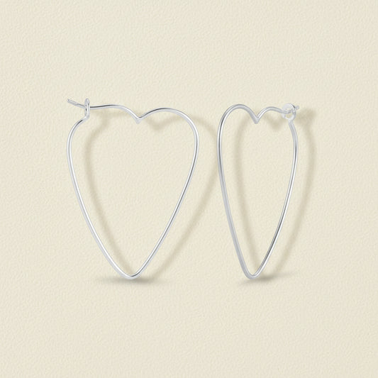 Heart Wire Hoop Earrings