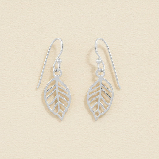 Leaf Outline Dangle Earrings