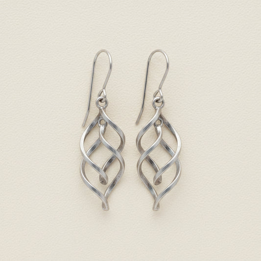 Spiral Ribbon Dangle Earrings