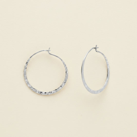 Hammered Wire Hoop Earrings