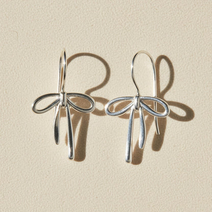 Bow Tie Ribbon Drop Earrings