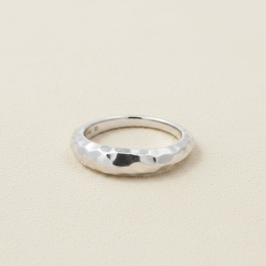 Hammered Tapered Band Ring