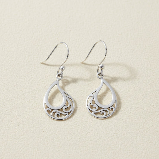 Teardrop Filigree Dangle Earrings