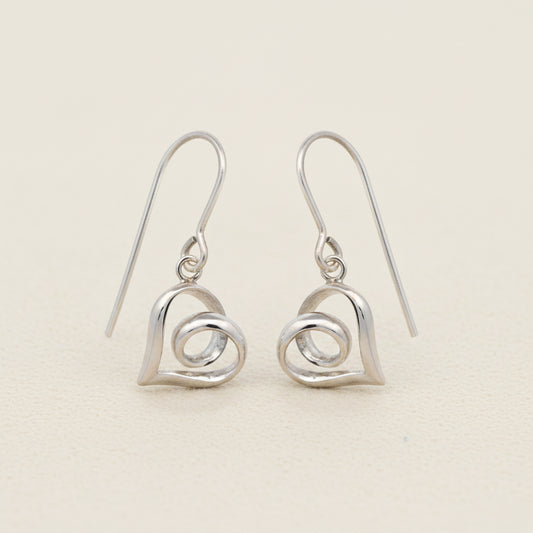 Infinite Loop Heart Dangle Earrings