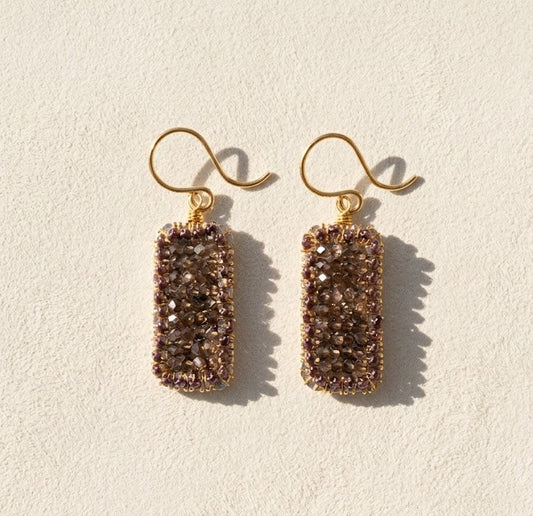 Rusted Rose Beaded Earring