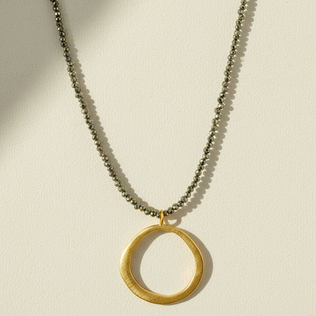 Pyrite Circle Necklace