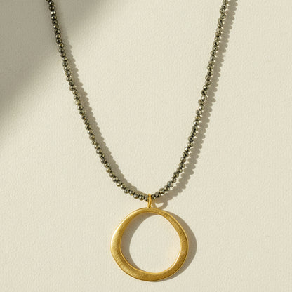 Pyrite Circle Necklace