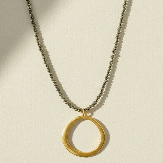 Pyrite Circle Necklace