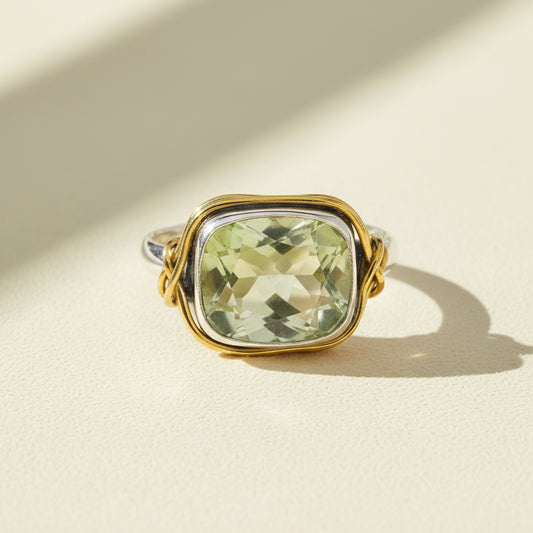 Two-Tone Green Amethyst Ring