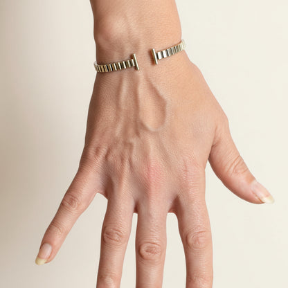 Hand Carved Striped Cuff Bracelet