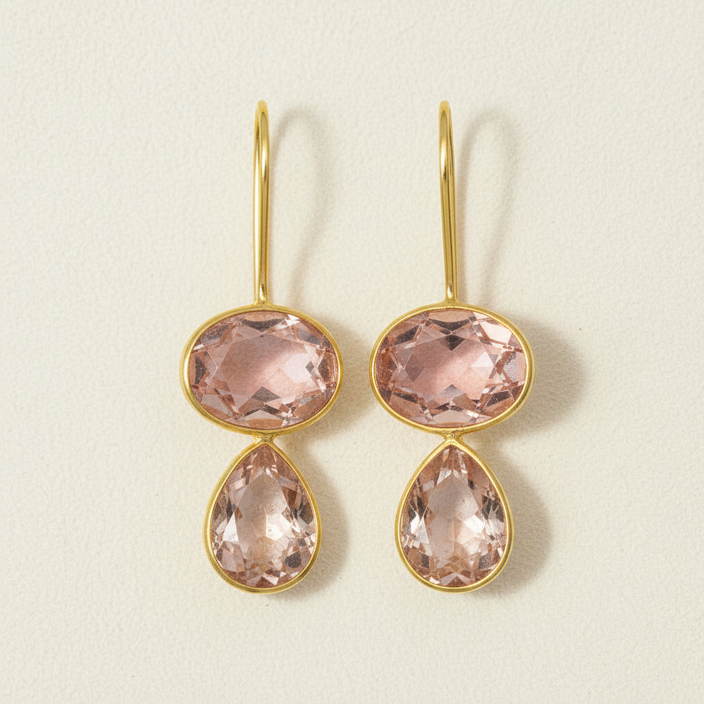 Blush & Champagne Valencia Teardrop Earrings