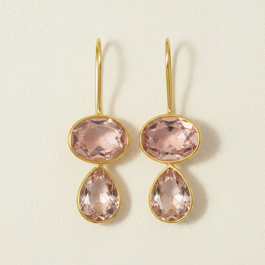Blush & Champagne Valencia Teardrop Earrings