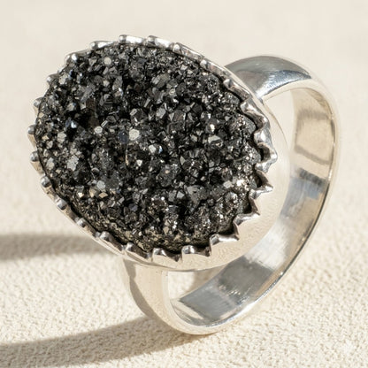 Large Oval Druzy Ring