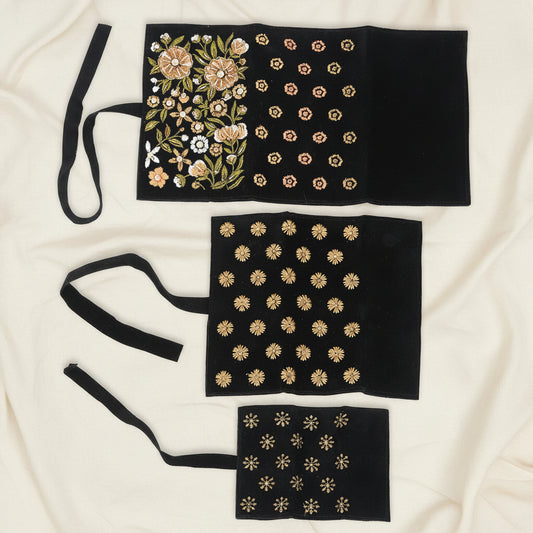 Handmade Gold Beaded Jewelry Rolls