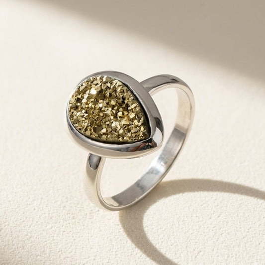 Small Teardrop Druzy Ring
