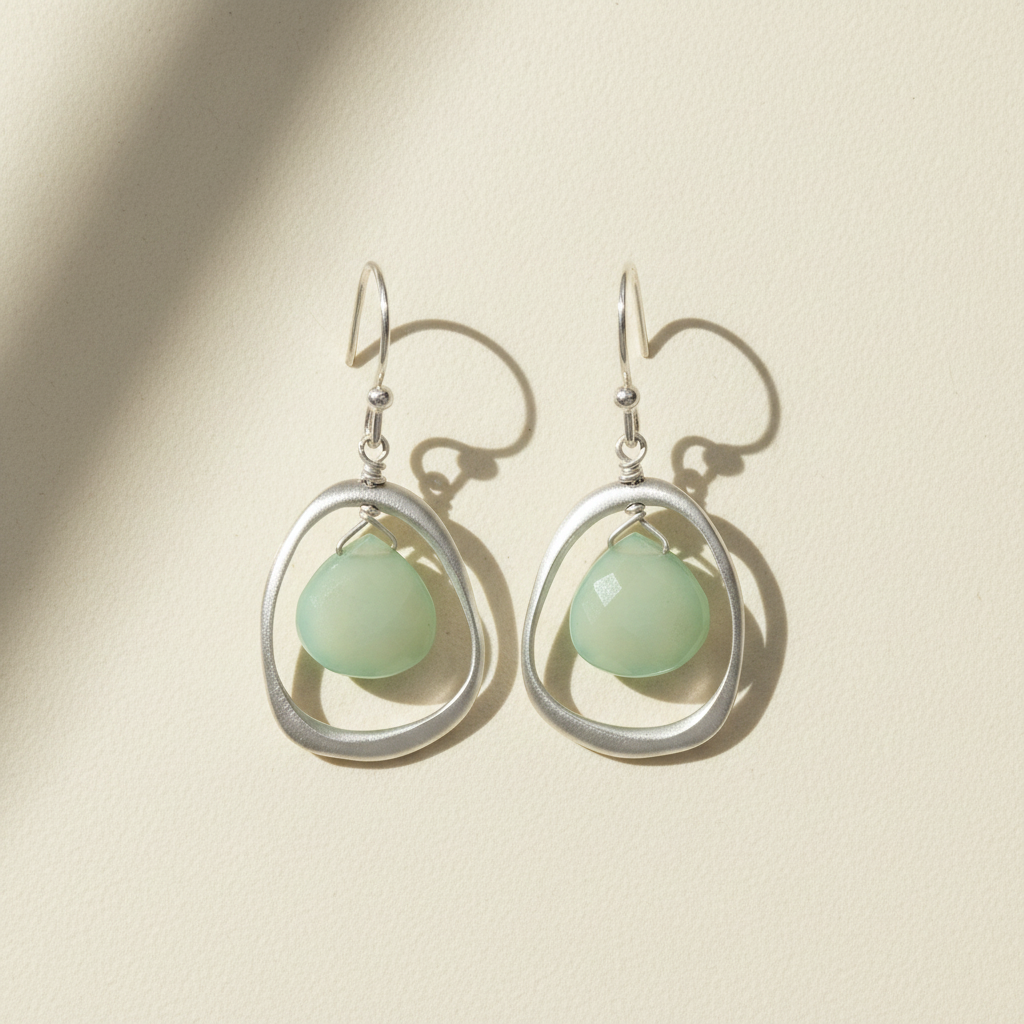 Open Circles Chalcedony Earrings