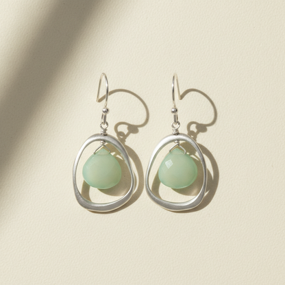 Open Circles Chalcedony Earrings