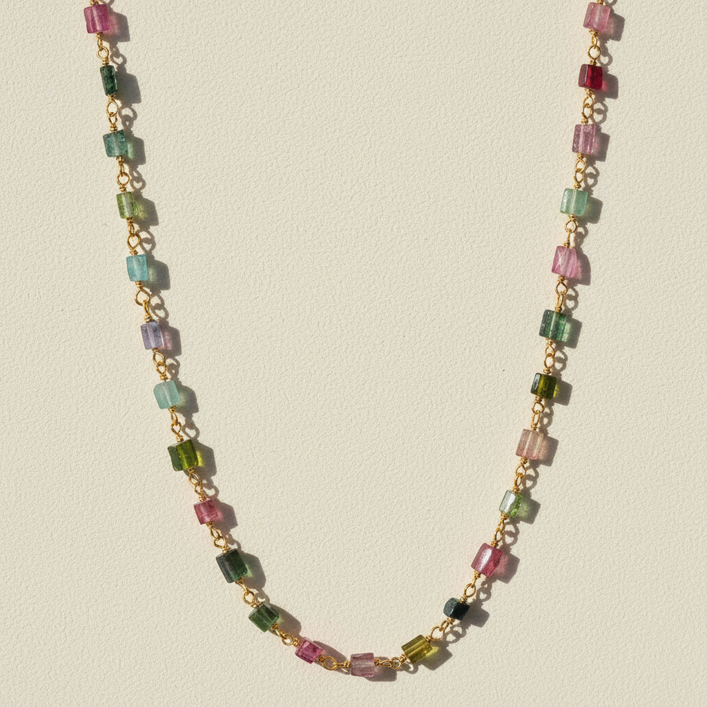 Tourmaline Chicklet Necklace