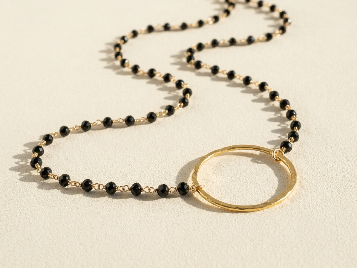 Beaded Karma Necklace with Briolette Stones