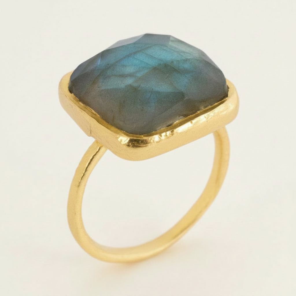 Faceted Labradorite Gold Vermeil Ring