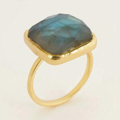 Faceted Labradorite Gold Vermeil Ring