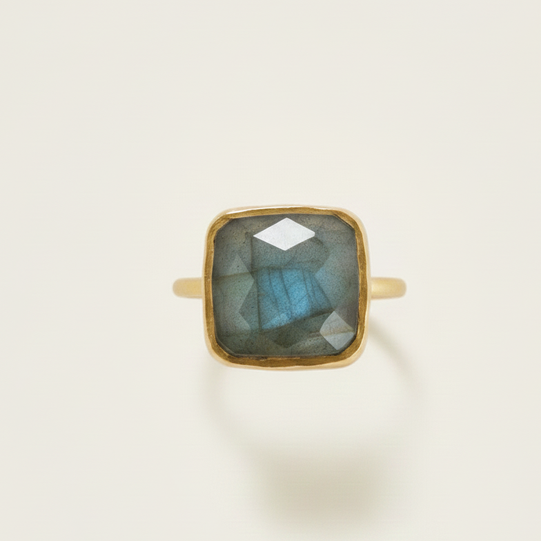 Faceted Labradorite Gold Vermeil Ring