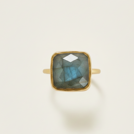 Faceted Labradorite Gold Vermeil Ring