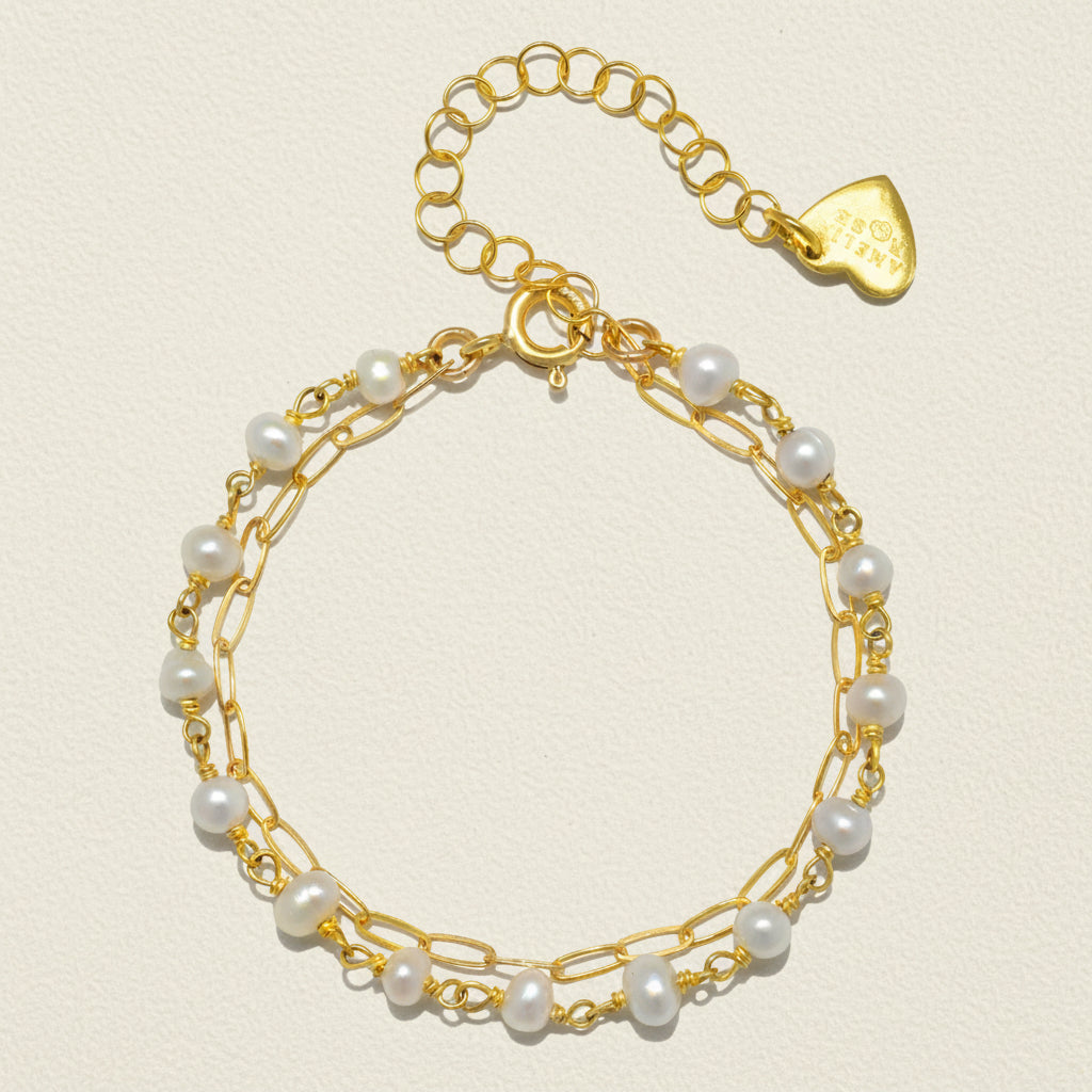 Freshwater Pearl Paperclip Bracelet