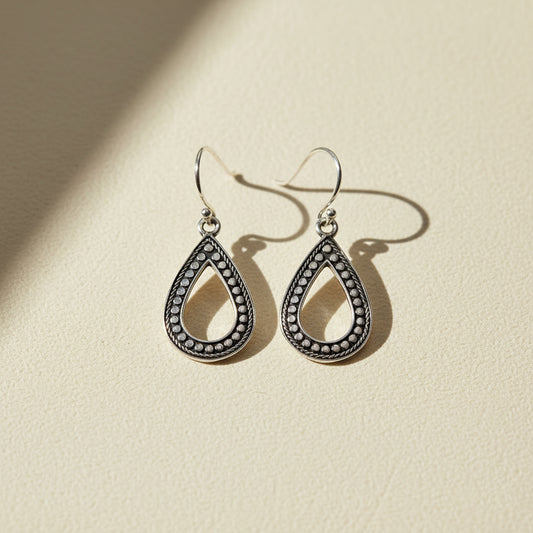 Medium Beaded Teardrop Earrings
