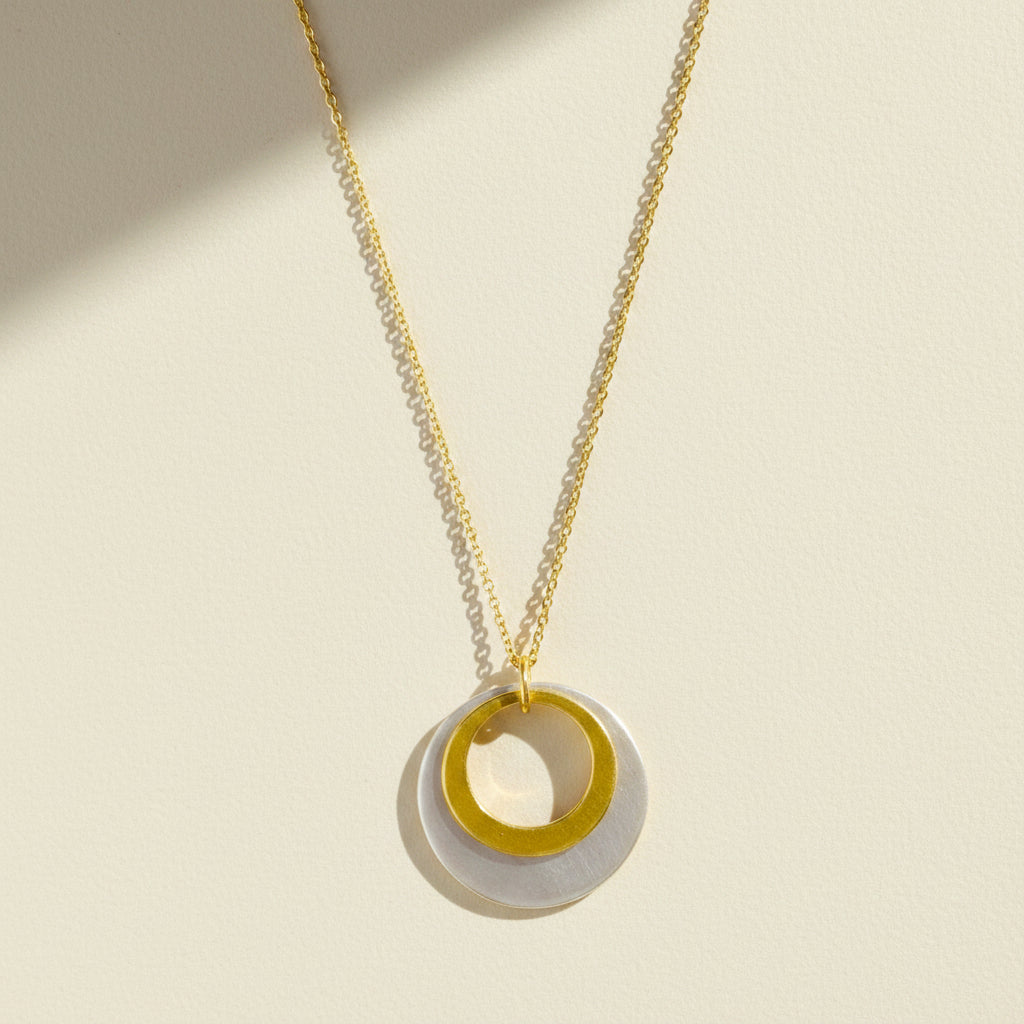 Two-Tone Double Circles Necklace