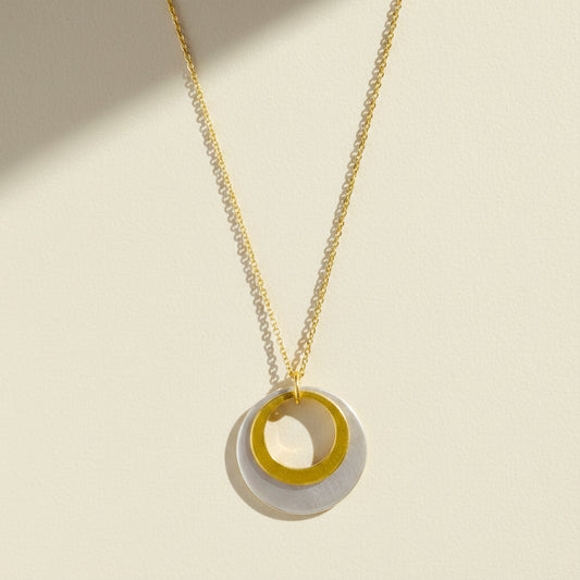 Two-Tone Double Circles Necklace