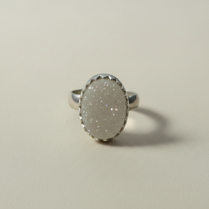 Large Oval Druzy Ring