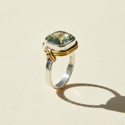 Two-Tone Green Amethyst Ring
