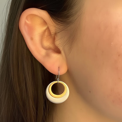 Two-Tone Double Circles Earrings