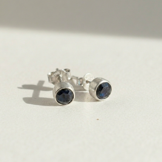 Faceted Labradorite Stud Earrings