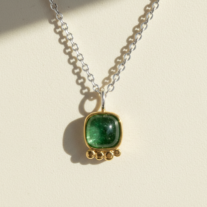 Sea Glass Green Tourmaline Aura Necklace