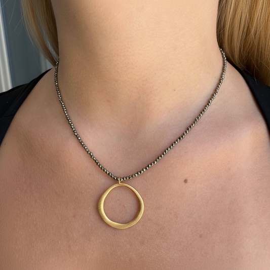 Pyrite Circle Necklace