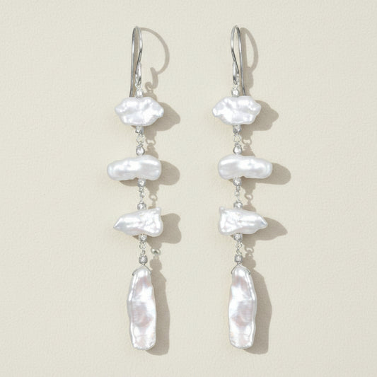 Freshwater Pearl Sparkle Dangle Earrings