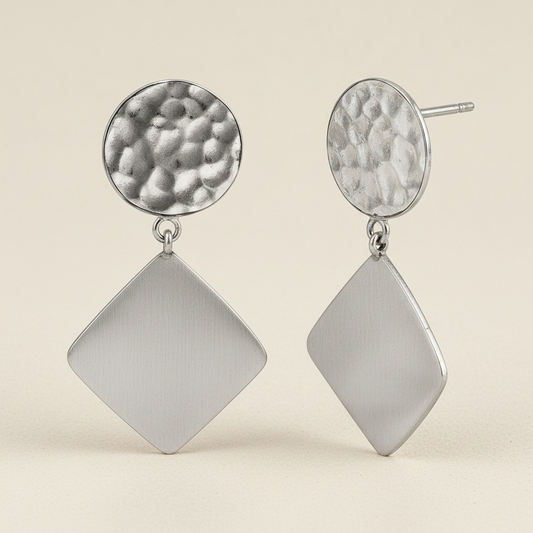 Textured Multi-Shape Drop Earrings
