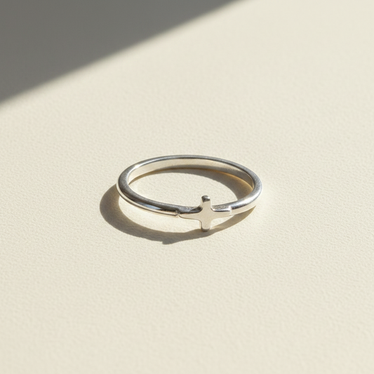 Dainty Side Cross Ring