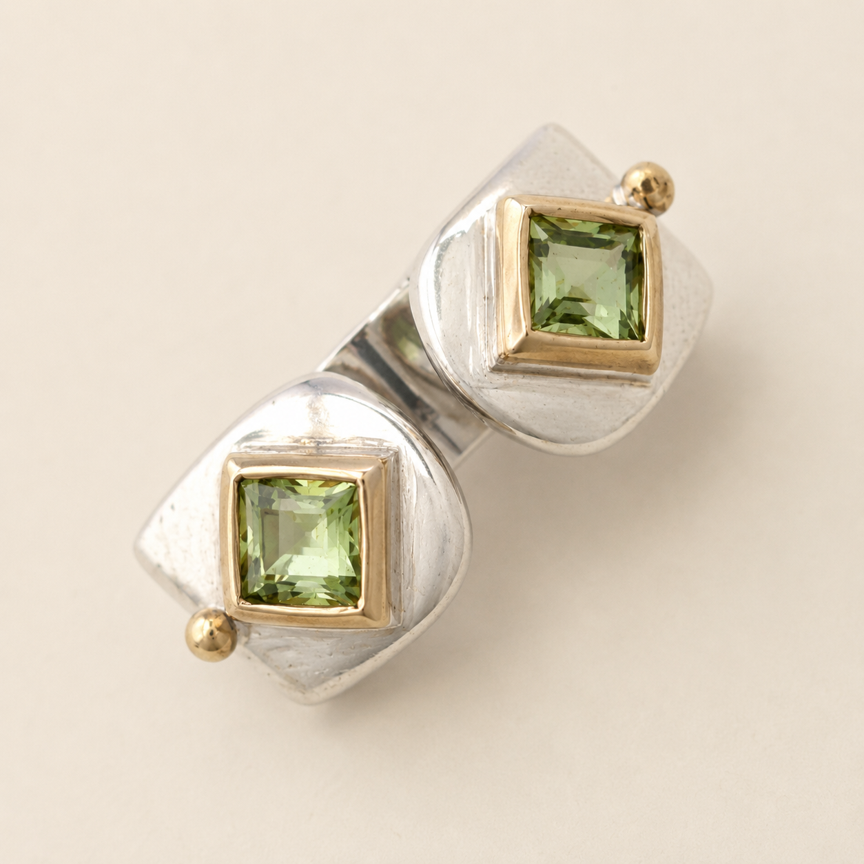Two-Tone Peridot Ring
