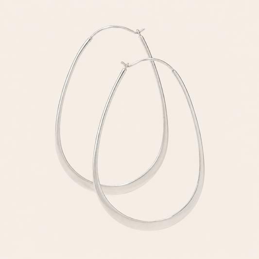 Flat Oval Hoop Earrings